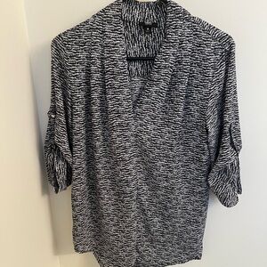 Mossimo Supply Co. Black and White Textured Blouse